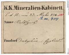 Etiketten zu Calcit (NHMW-MIN-Am419)